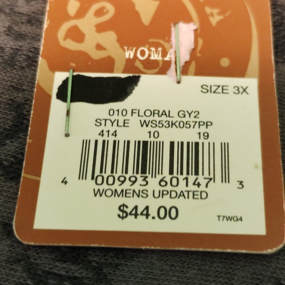 Sonoma Goods for Life+Style Floral design Long Sleeve Crewneck Sweatshirt - Gray - Picture 14 of 16